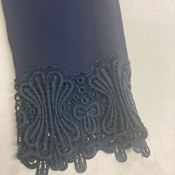 Cest.1946 Women’s Classic Stretch Lace Contemporary Capri Pants Black Size 10 - Picture 4 of 8